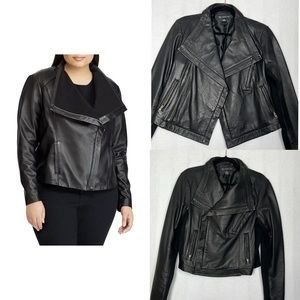dillards black leather jacket
